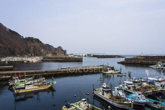 Porto di Horinai. Lungo il Michinoku Coastal Trail, Tohoku, Honshu, Giappone. — Foto stock