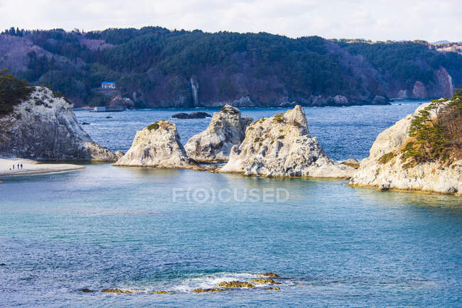 Jodoga. A lo largo del sendero costero Michinoku, Tohoku, Honshu, Japón. - foto de stock