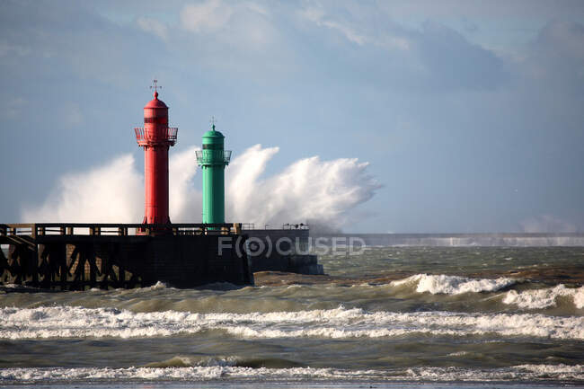 Francia, Pas-de-Calais, Opal Coast, puerto de Bonen en neerlandés - foto de stock