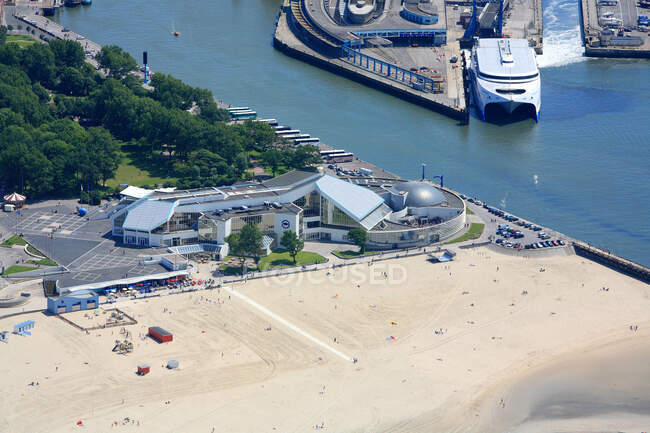 France, Pas-de-Calais, air view of Boulogne sur mer — стокове фото