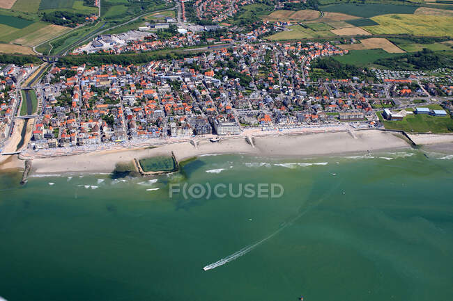 Francia, Pas-de-Calais, veduta aerea di Wimereux — Foto stock