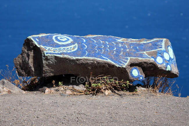 Espagne, Îles Canaries, Tenerife, San Andres, peinture sur rocher — Photo de stock