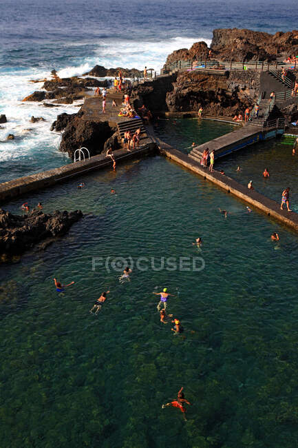 Spagna, Isole Canarie, La Palma, piscina di acqua di mare — Foto stock
