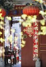 Elementos orientales tradicionales en el patio de viviendas cuadrangular, Beijing, China, Asia - foto de stock