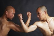 Male Kung Fu fighters, Hall of Annual Prayer, Temple of Heaven, Beijing, China, Asia — Stock Photo
