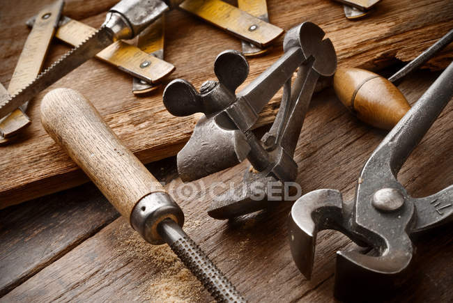 Carpenter vinyage tools — Stock Photo