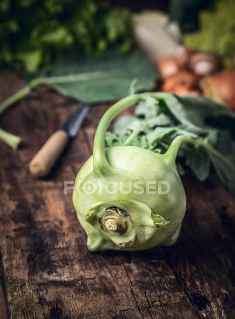 Kohlrabi verde fresco - foto de stock