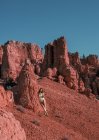 Girl in red desert — Stock Photo