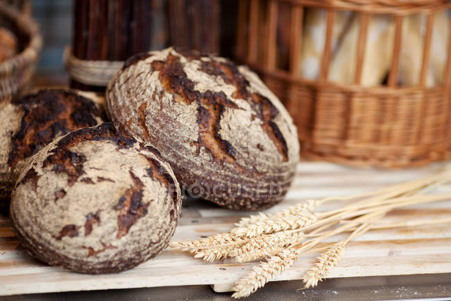 Elección de pan en la panadería - foto de stock