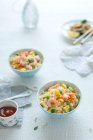 Close-up view of delicious Mixed Fried rice in bowls — Stock Photo