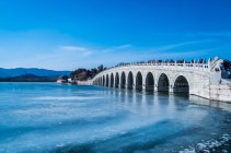 The Summer Palace architecture with marble seventeen-arch bridge — Stock Photo