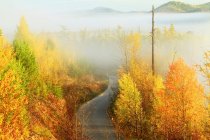 Wunderschöne Herbstlandschaft mit größerem Khingan-Gebirge, Provinz Heilongjiang, China — Stockfoto