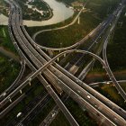Aerial view of Xinzhou overpass of Guangzhou City, Guangdong Province, China — Stock Photo