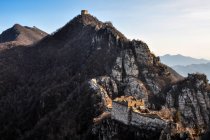 High Angle View of Ancient Great Wall in autumn — Stock Photo