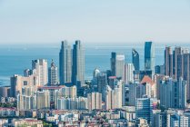 Aerial view of urban architecture in Qingdao, China — Stock Photo