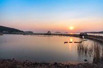 Удивительная сцена на озере Тай, Тайху, Уси, провинция Цзянсу, Китай — стоковое фото