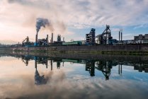 Iron and steel smelting industrial plant — Stock Photo