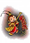 Beautiful creative chinese Monkey year illustration — Stock Photo