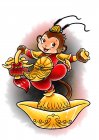 Hermoso creativo chino mono año ilustración - foto de stock