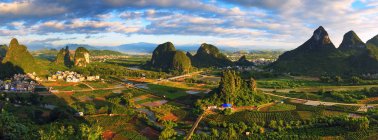 Aerial view of beautiful mountain landscape at Guangxi, China — Stock Photo