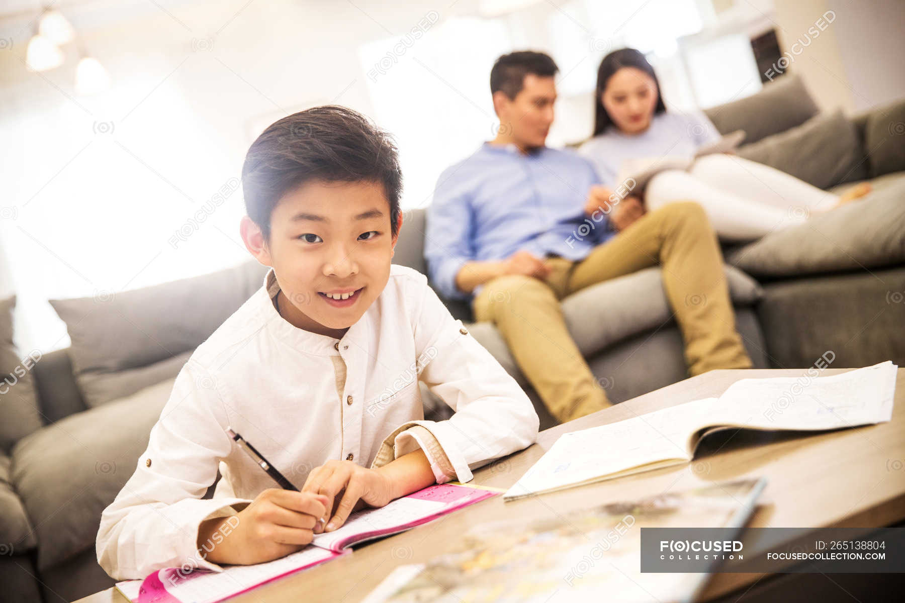 chinese children doing homework