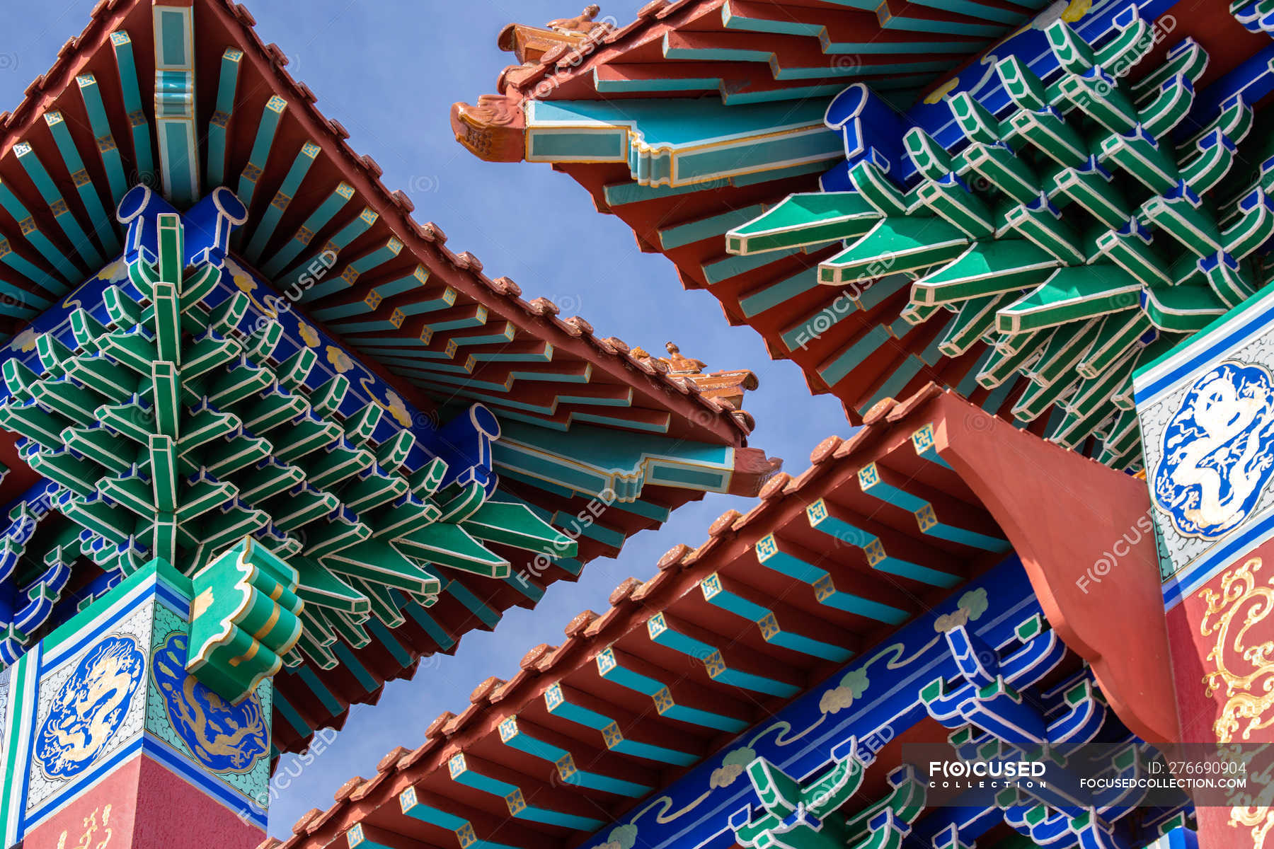 Roof detail and beautiful ancient traditional chinese architecture