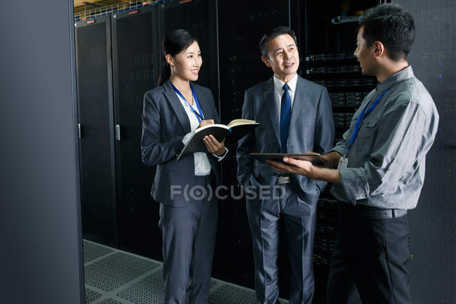 Technical personnel working in the maintenance room inspection — Stock Photo