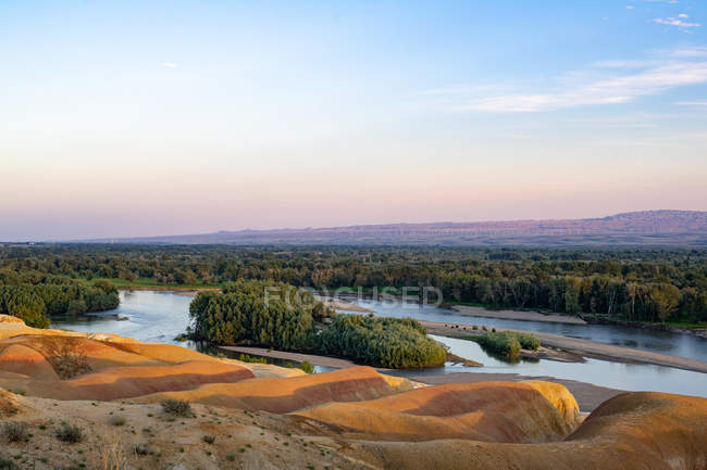 Amazing landscape with Xinjiang altay colorful beach scene — Stock Photo
