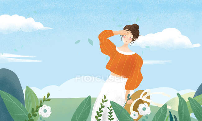 Young women in the outdoor — Stock Photo