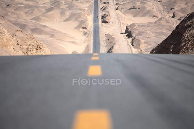 Nível de superfície da estrada do deserto de Gobi província de Qinghai — Fotografia de Stock