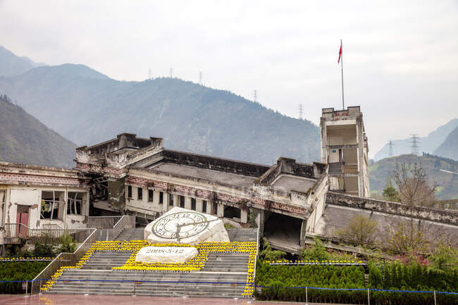 Yingxiu 512 Erdbebenrelikt, Sichuan, China — Stockfoto