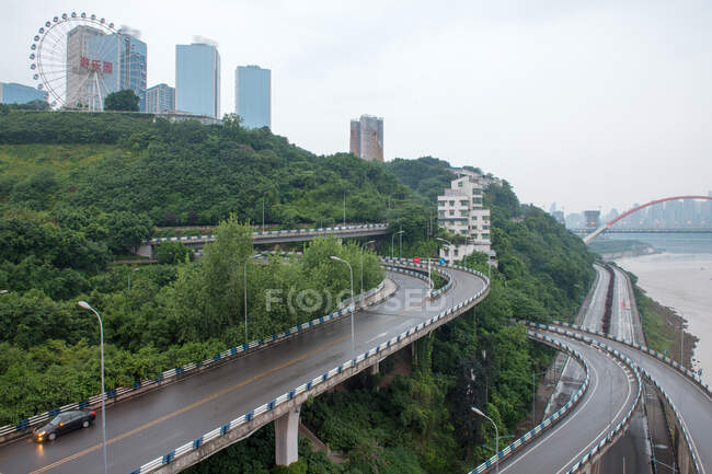 Estrada de montanha de Chongqing, China — Fotografia de Stock