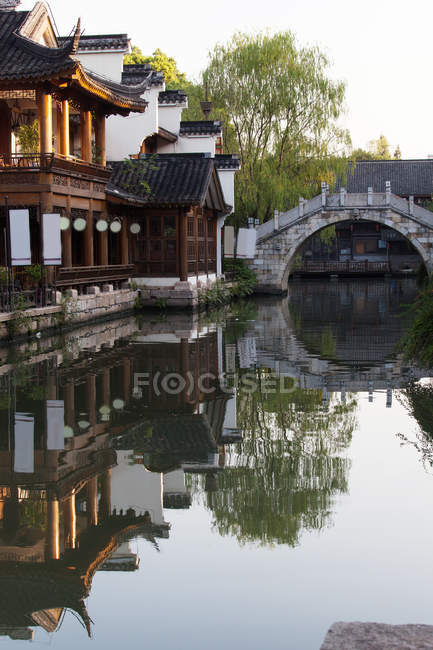 Arquitetura tradicional chinesa em Nanjing, Jiangsu, China — Fotografia de Stock