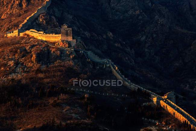 Vista aérea da Grande Muralha da China, Shanhaiguan, Qinhuangdao, Hebei, China — Fotografia de Stock