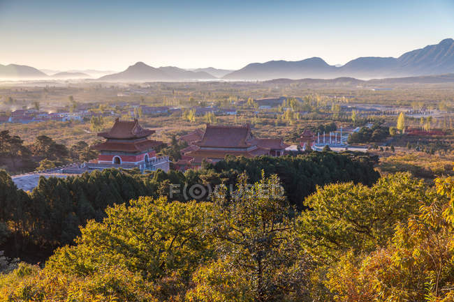 Aerial view of Ancient Eastern Qing tombs, Zunhua, Hebei, China — Stock Photo