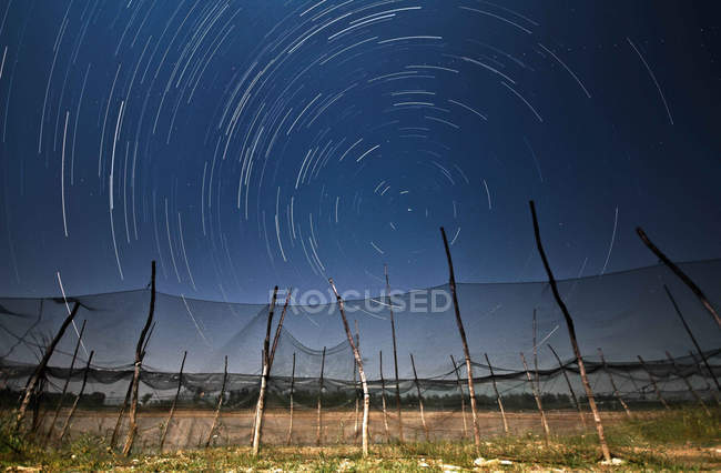 Amazing starry night sky at Hanshan, Anhui, China — Stock Photo