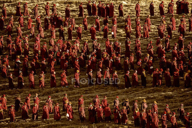 Yaqing isla budista de la provincia de Sichuan, China - foto de stock