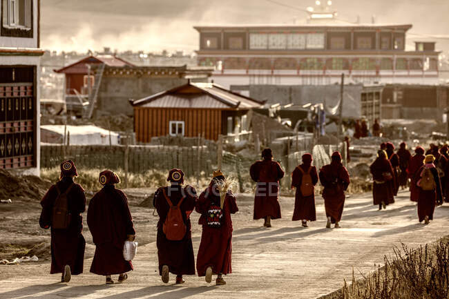 Yaqing isla budista de la provincia de Sichuan, China - foto de stock
