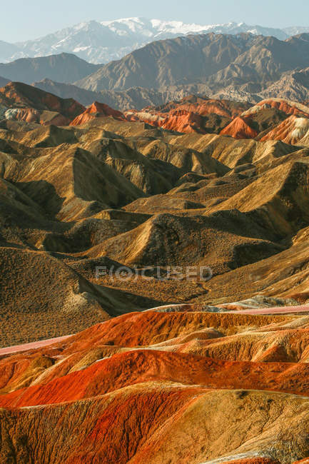 Increíbles Landforms naturales de Danxia, ciudad de Zhangye, provincia de Gansu, China - foto de stock