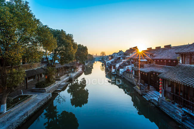 Xitang punto panoramico della città di Jiaxing, provincia di Zhejiang, Cina — Foto stock