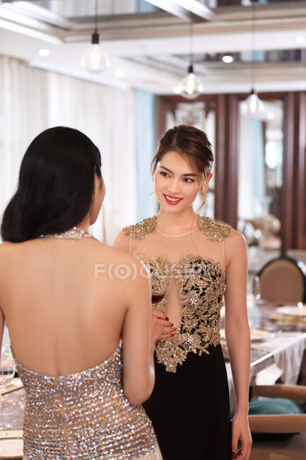 The banquet of young female bestie — Stock Photo