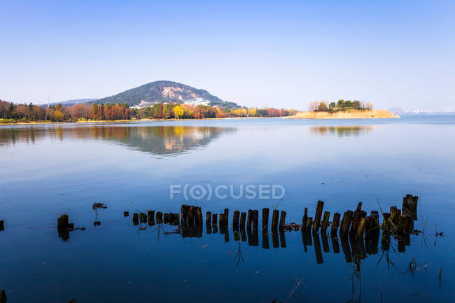 Belle scène au lac Tai, Taihu, Wuxi, province du Jiangsu, Chine — Photo de stock