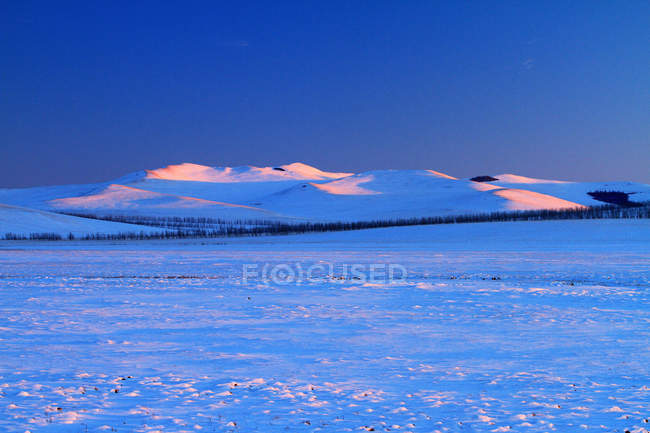 Scène hivernale à Hulun Buir, Mongolie intérieure — Photo de stock