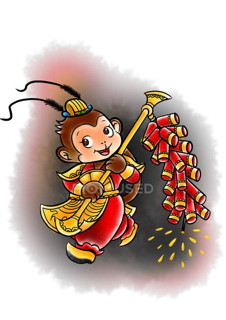 Beautiful creative chinese Monkey year illustration — Stock Photo
