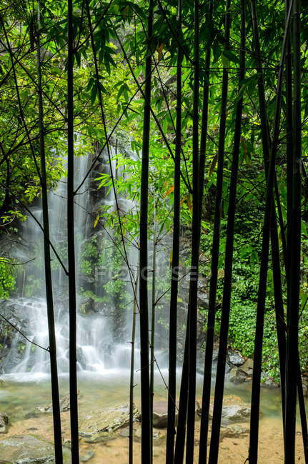 Belle cascade dans la vallée, Beacon Hill, ville de Qingyuan, province du Guangdong, Chine — Photo de stock