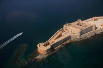 Vista aérea, Castillo de Maniace, Ortigia,, Siracusa, Siracusa, Sicilia, Italia, Europa - foto de stock
