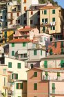 Foreshortenig, Manarola, Cinque Terre, Patrimonio de la Humanidad UNESCO, Ligury, Italia, Europa - foto de stock