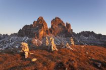 Tre cime di Lavaredo, Auronzo, Dolomites, Veneto, Itália — Fotografia de Stock