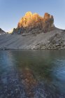 Озеро пісаду, Група Селла, Доломітові Альпи, Трентіно-Альто-Адідже, Італія — стокове фото