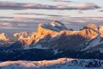 Sas dla Crusc or more commonly known as Sasso di Santa Croce, iconic mountain in Val Badia, Trentino-Alto Adige, Italy — Stock Photo